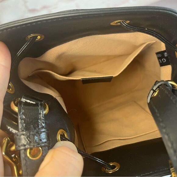 Gucci Suede Ophidia Bucket Drawstring Crossbody Top Handle Bag Red - Picture 7 of 12